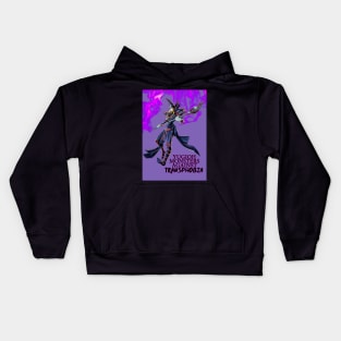 Dark Magican says NO TRANSPHOBIA LADS Kids Hoodie